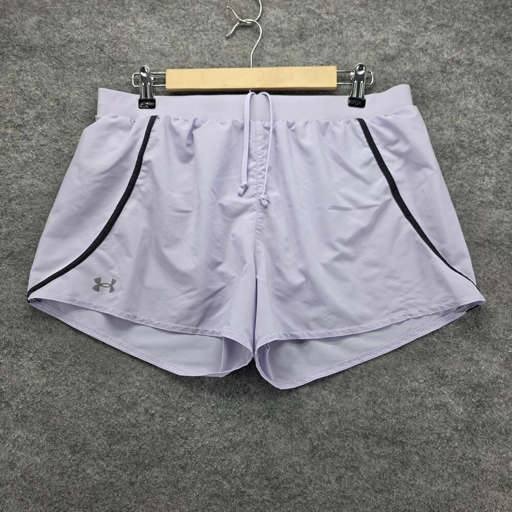 Under Armour Shorts Womens Large Purple HeatGear Loose Fit Athletic Running UA